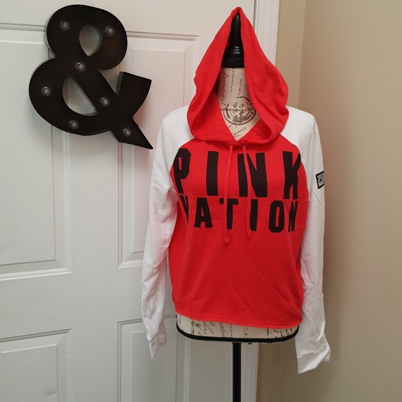 PINK Victoria's Secret Tops - SOLD! VS PINK NATION Raglan Hoodie Sweater